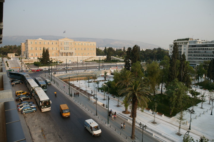 Syntagma Square and the Parliament building