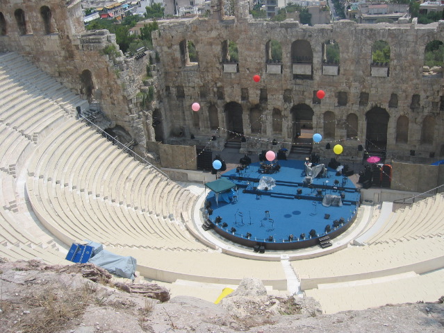 The amphitheater at the Acropolis (by Dan)