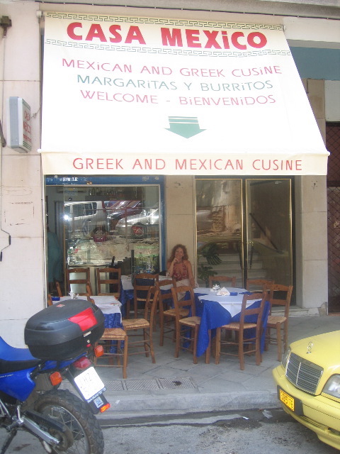 Trying Mexican food in Greece