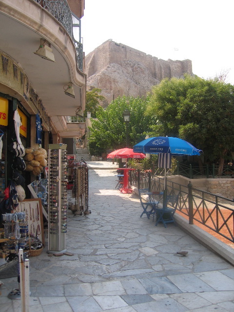 The Acropolis towers above the marketplace