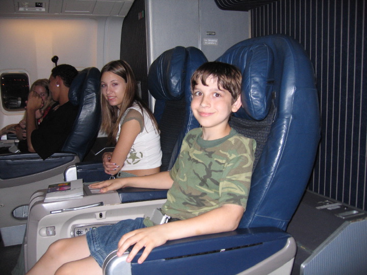 Danny's first ride in Business Class overseas