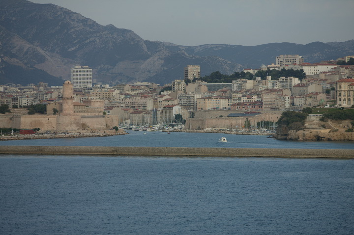 The view of Vieux Port from the sea