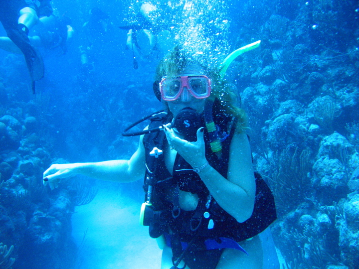 Debbie on her first pleasure dive
