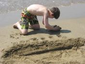 Dan builds a bigger beach fortification