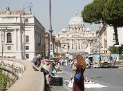 Debbie shoots Dan in front of the Vatican